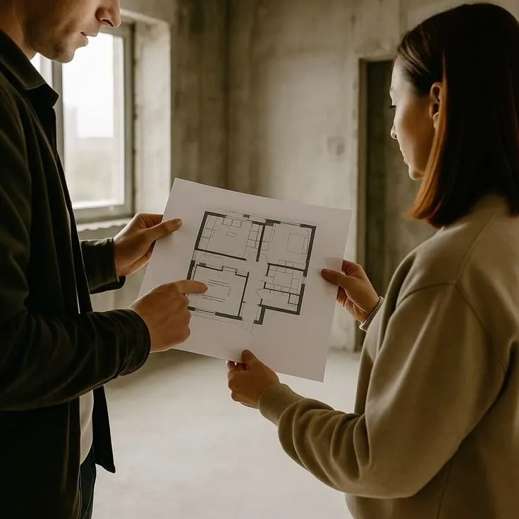 Arquitectos revisando un plano